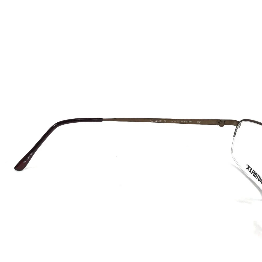 Autoflex with Flexon Eyeglasses Frames 63 MOCHA Brown Square Half Rim 51-20-140